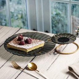 Trovea's Black & Gold Glass & Aluminium Serving Tray-image-96