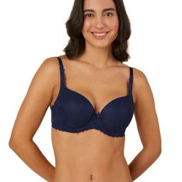 Triumph Blue Lace Under-Wired Medium Coverage T-Shirt Bra-picture-28