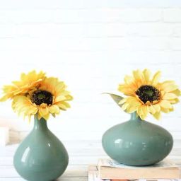 BEHOMA Home Collection Sea Mist Green Metal Flower Vase - Set of 2-28