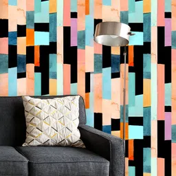 ArtzFolio Printed UV-Resistant Anti-Bacterial Abstract Geometric Stripes Peel & Stick Wallpaper-image-97