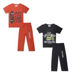 Vimal Jonney Kids Red & Black Printed T-Shirt Set-picture-35