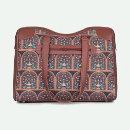 ZOUK Royal Indian Peacock Motif Printed Tote Handbag image 5