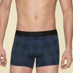 XYXX Black & Navy Check Micro Modal Trunks-picture-13