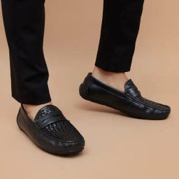 Code by Lifestyle Men's Black Loafers-image-18