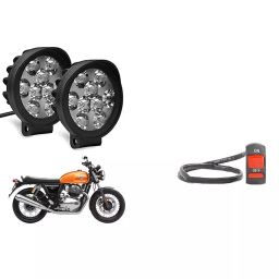 Cartronics 9 Round Cap LED Fog Light With On/Off Switch  for Royal Enfield Interceptor 650(Set of 2 Pcs)-27