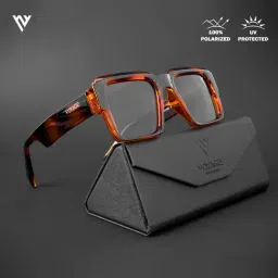 Voyage Black Wayfarer Polarised and UV Protected Lens Unisex Sunglasses-image-90