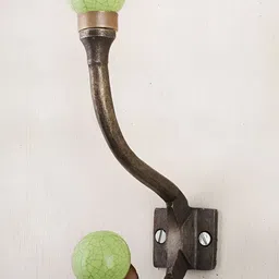 IndianShelf Green Ceramic Crackle Key Hook Hangers for Clothes Wall Mounted-image-51
