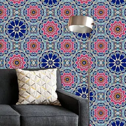 ArtzFolio Printed UV-Resistant Anti-Bacterial Vintage Flowers Mandala And Leaves Peel & Stick Wallpaper-image-51