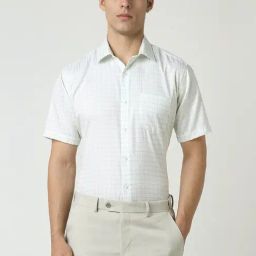 Van Heusen White Regular Fit Checks Shirt-picture-5