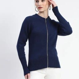 MADAME Blue Regular Fit Sweater-image-74