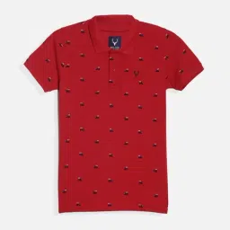 Allen Solly Red Cotton Regular fit Print T-shirt-image-79