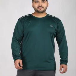 Chkokko Green Relaxed Fit Solid T-Shirts-image-105