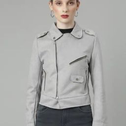SHOWOFF Grey Suede Regular Fit Tailored Jacket-picture-11