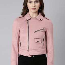 SHOWOFF Pink Suede Regular Fit Tailored Jacket-image-96