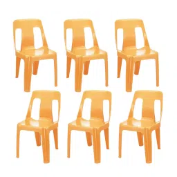 Maharaja Armless Plastic Chair Solid Back For Home, Garden, Restaurants and Office Gold, Alpha_A-Gold-PK6 (Set of 6)-image-63