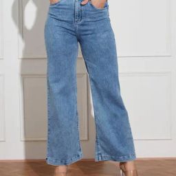 Miss Chase Light Blue Denim Solid Jeans-picture-47