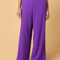 SHOWOFF Purple Slim Fit Mid Rise Trousers-picture-23