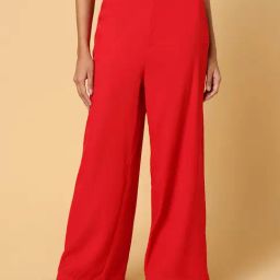 SHOWOFF Red Slim Fit Mid Rise Trousers-26