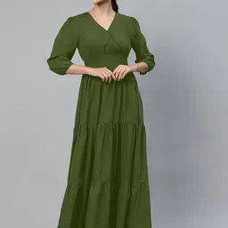 Raiyani Enterprise Tiered V-Neck Fit & Flare Maxi Dress-picture-38