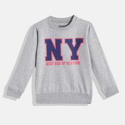 HERE&NOW Boys Grey Typography Print Sweatshirt-image-97
