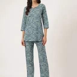 BAESD Printed Pure Cotton Tunic & Trouser Co-Ords Set-picture-7
