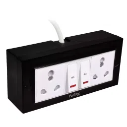 Palfrey Black Electric Extension Board - 16A + 16A with Two 16A Switch with LED Indicator and Heavy Duty 2 Meter Wire (Black Color)-14