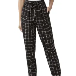 Style Quotient Black & White Checks Trousers-image-23