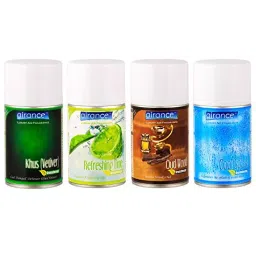 Airance 250 ml Each Khus (Vetiver), Refreshing Lime, Oud Wood & Cool Splash Fragrance Automatic Room Freshener Refill Perfume Spray (Pack of 4)-17