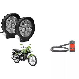 Cartronics 9 Round Cap LED Fog Light With On/Off Switch for Hero HF Deluxe Eco  (Set of 2 Pcs)-34