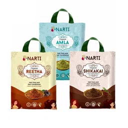 NARTI 3 Pcs Organic Amla shikakai and Reetha powder for hair- 300gm each.-35