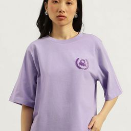 United Colors of Benetton Women Solid Round Neck Cotton Relaxed Fit T-shirt-picture-12