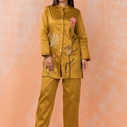 AUTUMN LANE Sabhya Marigold Embroidery Tunic With Palazzo Co-Ords-image-99