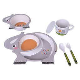 YAMAMA Elephant Shape Bamboo Dinnerware Set of 5 - Multicolour-23
