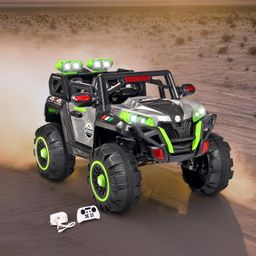 Desert Thunder 4X4 Battery Operated Ride On Jeep With Music and Lights - Grey & Green-12