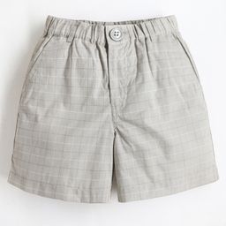 Cherry Crumble By Nitt Hyman Graph Checked Shorts - Khaki Brown-image-16
