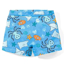 Babyhug Sea Life Printed Swimming Trunk - Blue-picture-40