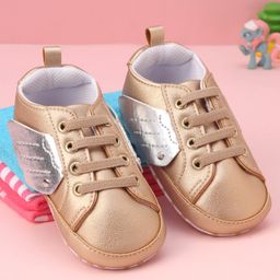Babyoye Slip On Booties with Wings Detailing - Golden-image-54