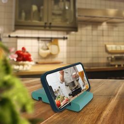 CRAFTSLANE Handcrafted Wooden Mobile Stand, Cell Phone Stand for Office Desk for Home for Table Portable Compact & Lightweight Hands-Free Viewing All Smartphones & iPhone (Solid Tiffany Pack of 1)-15