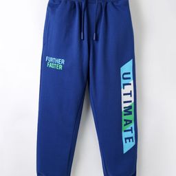 Pine Kids Knit Full Length Lounge Pant With Text Print - Navy Blue-image-63