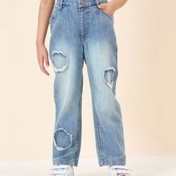 StyloBug Denim Mild Washed & Patch Detailed Jeans - Blue-image-54