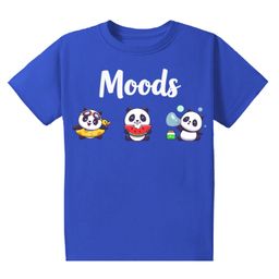 KAVEE Pure Cotton Half Sleeves Panda Printed Bio Washed Tee - Royal Blue-picture-26