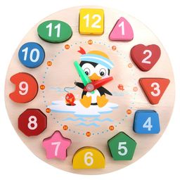 NEGOCIO Wooden Shape Color Sorting Clock, Learning Time Activity Set, Montessori Toys- PACK OF 1- COLOR MAY VARY-20