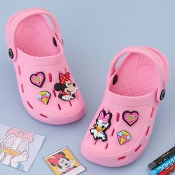 Disney by Yellow Bee Perforated Clogs With Minnie Mouse & Daisy Duck Charms - Pink-image-80