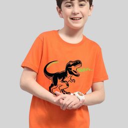 AUSK Boys Graphic Printed Drop-Shoulder Sleeves Cotton T-shirt-image-45