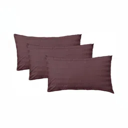JDX Brown 3 Pcs Fibre Filled Cotton Sleep Pillows-18
