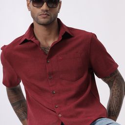 WROGN Men Custom Spread Collar Solid Casual Shirt-image-38