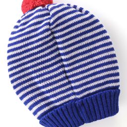 Babyhug Woollen Cap with Pompom & Heart Design - Multicolour image 2