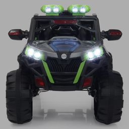fab n funky Desert Thunder 4X4 Battery Operated Ride On Jeep With Music and Lights - Grey & Green image 2