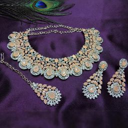Anouk Rose Gold-Plated Stones Studded Jewellery Set-picture-35