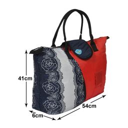 Kuber Industries Parachute Floral Print Shoulder Bag Shopping Bag For Home & Travling With Handle,Red, 54KM4192 image 3